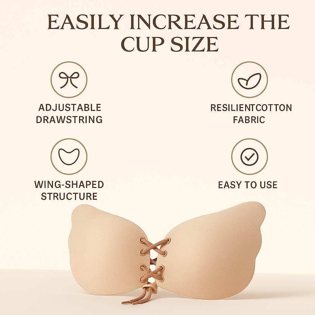 Strapless Sticky Bra β Invisible & Comfortable 2 Pairs Black/Nude