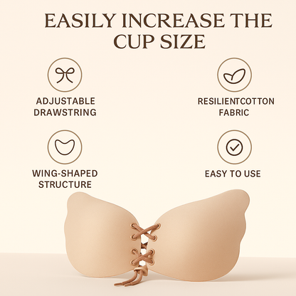 Strapless Sticky Bra – Invisible & Comfortable 2 Pairs Black/Nude